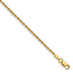 14K 28 inch 1.5mm Diamond-cut Rope with Lobster Clasp Chain