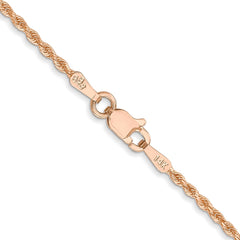 14K Rose Gold 16 inch 1.5mm Diamond-cut Rope with Lobster Clasp Chain