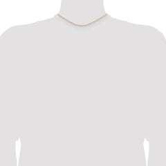 14K Rose Gold 14 inch 1.5mm Diamond-cut Rope with Lobster Clasp Chain