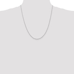 14K White Gold 22 inch 1.5mm Diamond-cut Rope with Lobster Clasp Chain
