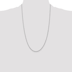 14K White Gold 26 inch 1.5mm Diamond-cut Rope with Lobster Clasp Chain