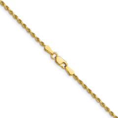 14K 36 inch 1.75mm Diamond-cut Rope with Lobster Clasp Chain