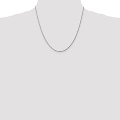 14K White Gold 20 inch 1.75mm Diamond-cut Rope with Lobster Clasp Chain