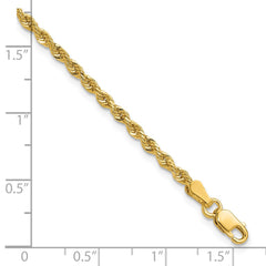 14K 8 inch 2.25mm Diamond-cut Rope with Lobster Clasp Chain