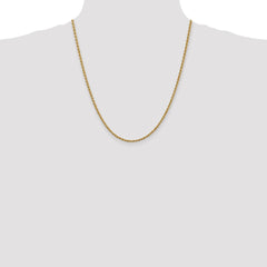 14K 22 inch 2.5mm Regular Rope with Lobster Clasp Chain