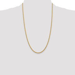 14K 28 inch 2.75mm Diamond-cut Rope with Lobster Clasp Chain