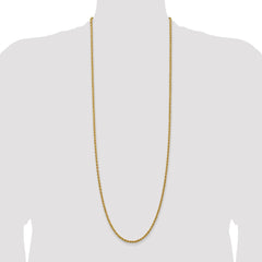 14K 36 inch 3mm Regular Rope with Lobster Clasp Chain