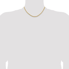 14K 16 inch 3.25mm Diamond-cut Rope with Lobster Clasp Chain