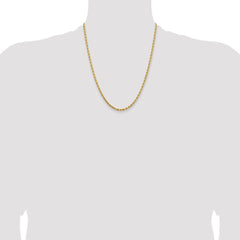 14K 22 inch 3.25mm Diamond-cut Rope with Lobster Clasp Chain