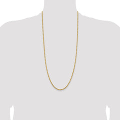14K 30 inch 3.25mm Diamond-cut Rope with Lobster Clasp Chain