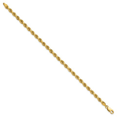 14K 9 inch 4mm Diamond-cut Rope with Lobster Clasp Chain
