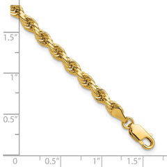 14K 9 inch 4mm Diamond-cut Rope with Lobster Clasp Chain