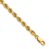 14K 9 inch 4mm Diamond-cut Rope with Lobster Clasp Chain