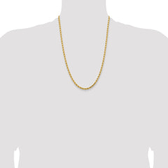 14K 24 inch 4.25mm Diamond-cut Rope with Lobster Clasp Chain