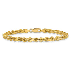 14K 9 inch 4.25mm Diamond-cut Rope with Lobster Clasp Chain