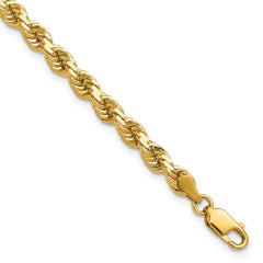 14K 9 inch 4.25mm Diamond-cut Rope with Lobster Clasp Chain