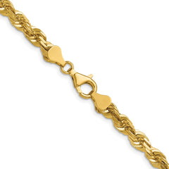 14K 22 inch 5.5mm Diamond-cut Rope with Fancy Lobster Clasp Chain