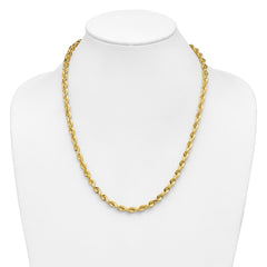 14K 22 inch 5.5mm Diamond-cut Rope with Fancy Lobster Clasp Chain