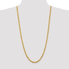 14K 30 inch 5.5mm Diamond-cut Rope with Fancy Lobster Clasp Chain