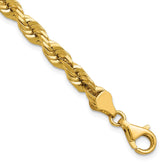 14K 9 inch 5.5mm Diamond-cut Rope with Fancy Lobster Clasp Chain