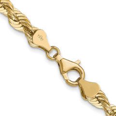 14K 26 inch 6mm Regular Rope with Fancy Lobster Clasp Chain