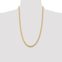 14K 26 inch 6mm Regular Rope with Fancy Lobster Clasp Chain