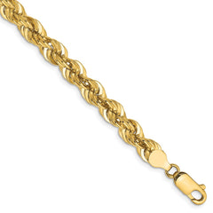 14K 9 inch 6mm Regular Rope with Fancy Lobster Clasp Chain