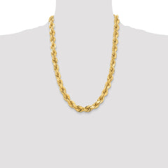 14K 22 inch 12mm Diamond-cut Rope with Fancy Lobster Clasp Chain