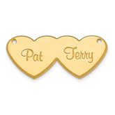 10k Yellow Gold Double Heart Name Plate