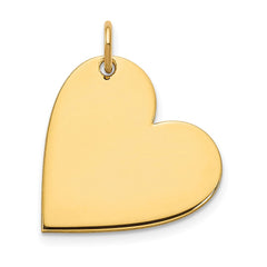 10k Yellow Gold Blank Heart Charm