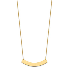 10k Yellow Gold Medium Curved Blank Bar Necklace - 2
