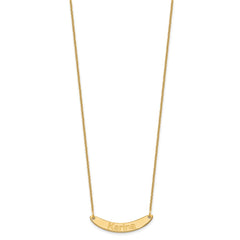 10k Yellow Gold Small ARIAL ROUNDED Curved Bar Necklace - 2