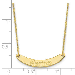 10k Yellow Gold Small ARIAL ROUNDED Curved Bar Necklace - 2