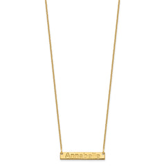 10k Yellow Gold Small ARIAL ROUNDED Bar Necklace - 2