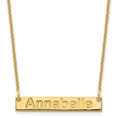 10k Yellow Gold Small ARIAL ROUNDED Bar Necklace - 2