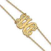 10k Yellow Gold Double Chain Etched Monogram Bracelet