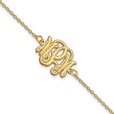 10k Yellow Gold Etched Monogram Bracelet - 2