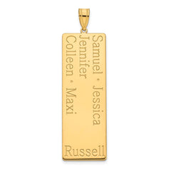 10k Yellow Gold 5 Name Family Pendant
