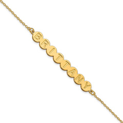 10k Yellow Gold 8 Letter Bubble Bracelet