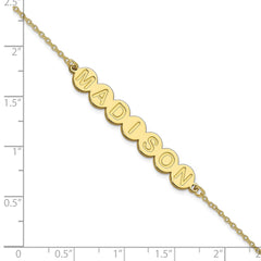 10k Yellow Gold 7 Letter Bubble Bracelet
