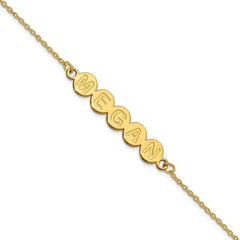 10k Yellow Gold 5 Letter Bubble Bracelet
