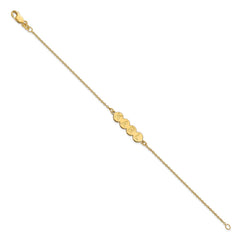 10k Yellow Gold 4 Letter Bubble Bracelet