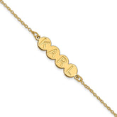 10k Yellow Gold 4 Letter Bubble Bracelet