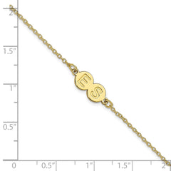 10k Yellow Gold 2 Letter Bubble Bracelet