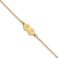10k Yellow Gold 2 Letter Bubble Bracelet