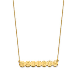 10k Yellow Gold 7 Letter Bubble Necklace
