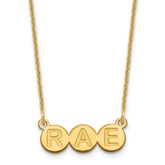 10k Yellow Gold 3 Letter Bubble Necklace