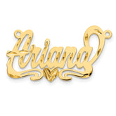 10k Yellow Gold Diamond-cut Heart Name Plate - 4