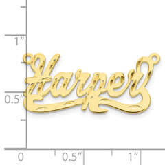 10k Yellow Gold Diamond-cut Name Plate - 3