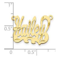 10k Yellow Gold Diamond-cut Name Plate - 2